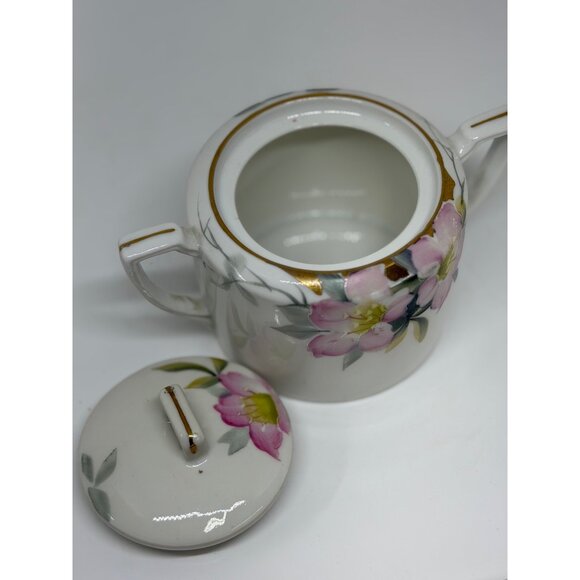 VTG Noritake Azalea Nippon Sugar Hand-Painted Pink Floral Sugar Bowl w Lid 4.5" - Picture 6 of 8